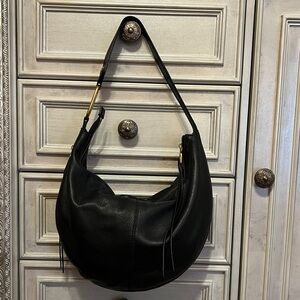 HOBO Chosen Black Leather Shoulder Bag.